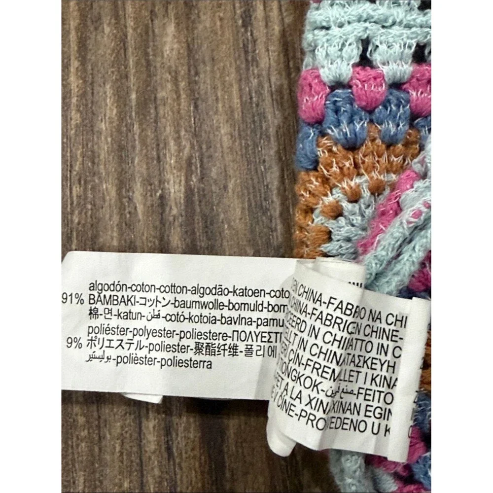 Zara Crochet Multicolor Knit Dress Size 1 1/2 Years 18M Granny Squares Hippie